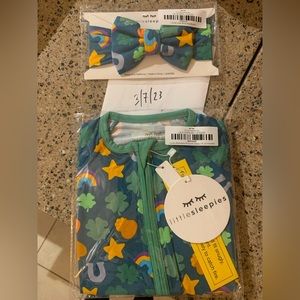 NIB Little Sleepies Lucky Luxe Bow Head and and Lucky Zippy 🍀